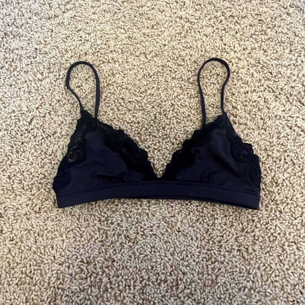 Skims black lace bralette